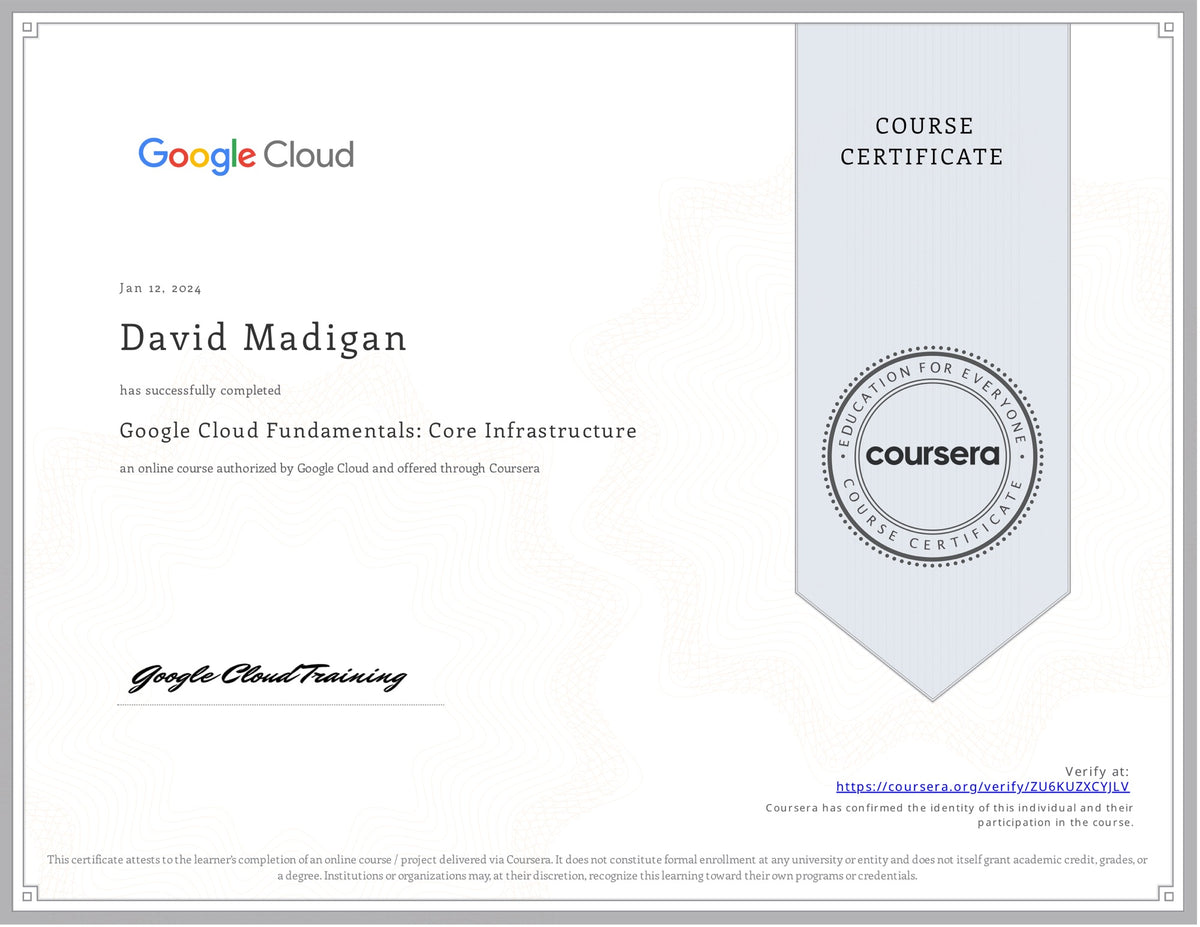 Google Cloud Fundamentals: Core Infrastructure