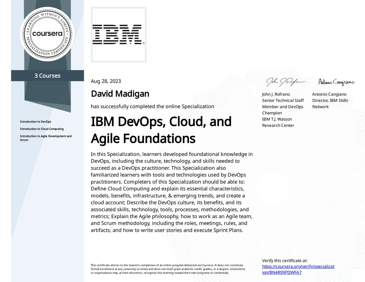IBM DevOps, Cloud, and Agile Foundations