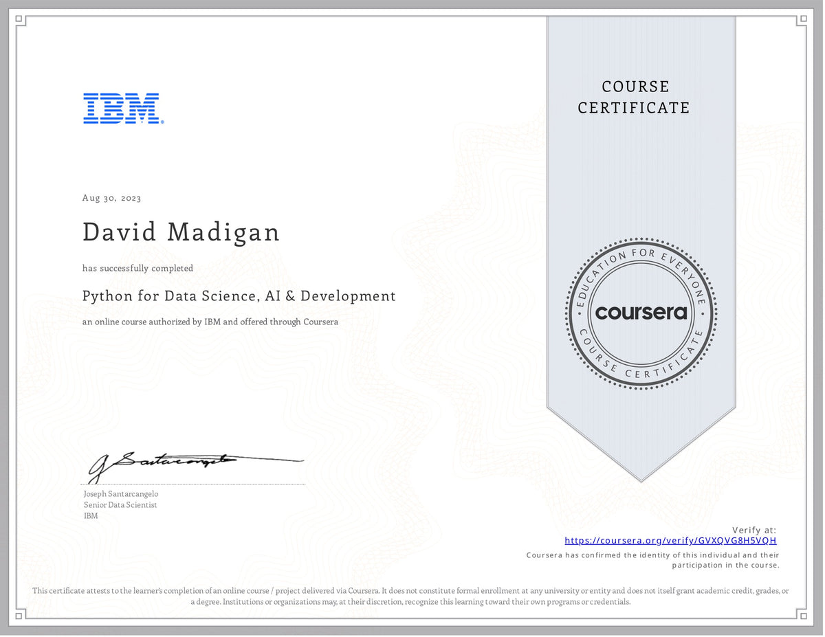 Python for Data Science, AI & Development